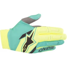 Alpinestars Aviator Gloves - Yellow/Teal - Medium 3560318-578-m