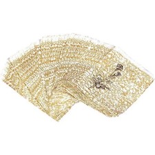 100 Paper Gift Bags Gold Shopping Sales Tote 5 x 7" Bag