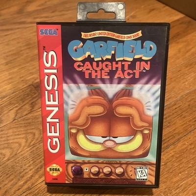 Garfield Caught in the Act Sega Genesis Tested In Box w/ Case Art No Manual Game