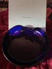 Elsa Peretti Design For Tiffany& Co Cobalt Blue Glass Thumbprint Bowl 7”