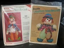 2- VTG OLD STOCK BUCILLA CLOWN DOLL KITS CLANCY  CHUCKLES
