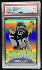 2025 Panini Donruss Optic Justin Jefferson Sunday Kings #1 Vikings PSA 9