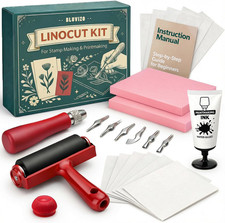 Linocut Kit for Printmaking Stamp Making: Linocut Tools Block Printing Kit Sup