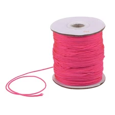 1.5mm Nylon Satin Cord 150 Yards Bracelet String Beading Thread, Deep Rose Red
