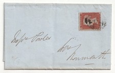 GB QV 1d Penny Red Cover SG17 P16 Die 1 - Ross PM on reverse