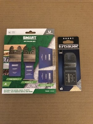 Smart H4MAK 4-teiliges Multitool Klingenset und Erbauer 5er Pack - 34 mm Doppelpack
