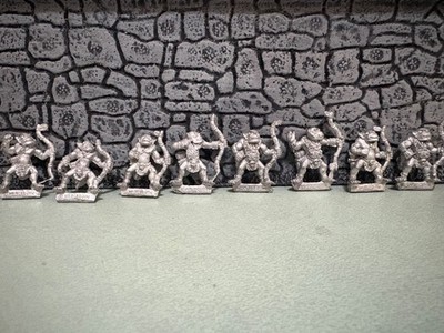Vintage Harlequin Miniatures Orc Archers x8 Metal Fantasy Army Oldhammer OOP