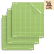 12x12 Inch Green Cutting Mats - 3 Pack Standard Grip for Cricut Machines