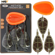 3x NGT Method Feeders Carp Coarse Feeder Fishing Tackle Ground Bait + Mould