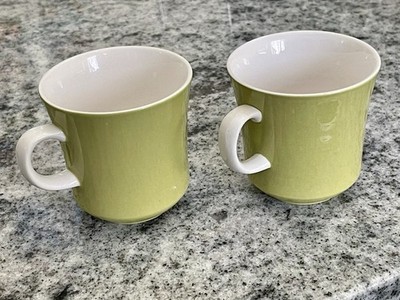 Mikasa Cera Stone Stoneware Green Mugs D1400 Japan Set Of 2