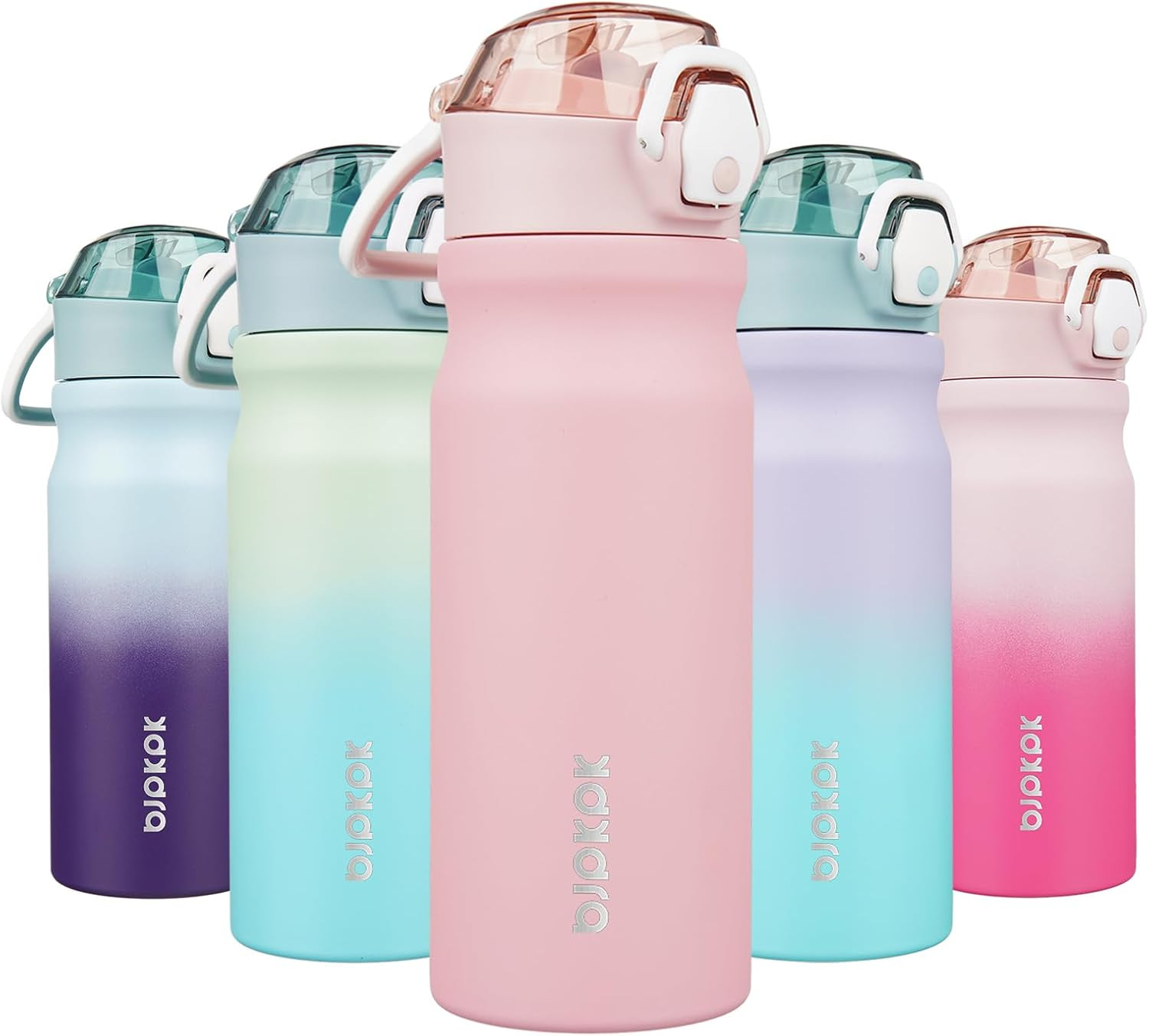 With Straw 18oz Insulated Water Bottles Reusable Stainless Steel Me