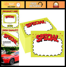 200 Pcs Sale Signs 7x11 Inch Red Yellow Starburst Price Tags for Retail Yard S