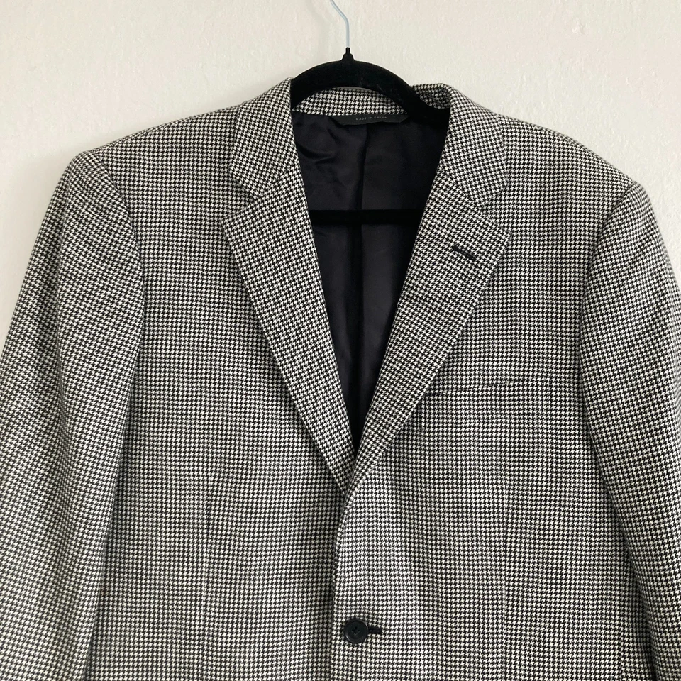 Blazer John W. Nordstrom 100% Cachemira Loro Piana Pata de Gallo Negro Blanco 40L Foto 2 de 4