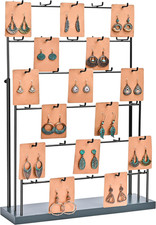 Jewelry Display Stands for Selling, 30 Hooks Earring Holder Rack with Wood Base,