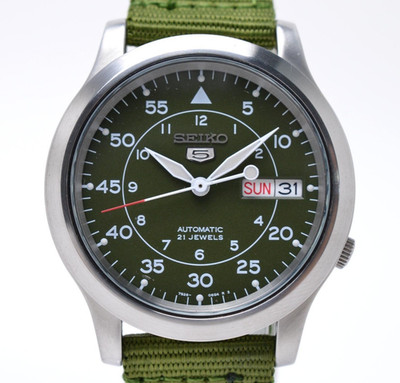 【NEAR MINT】Seiko 5 7S26-02J0 Green Dial 21Jewels Men's Automatic Watch JAPAN