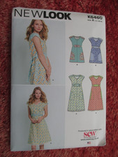 Sewing Pattern A Line Dress Back Tie New Look K6460 6 8 10 12 14 16 18 20 22 24