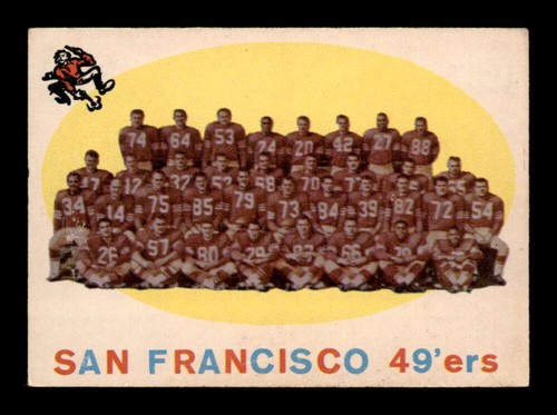 San Francisco 49ers [Checklist Back] #61 1959 Topps card