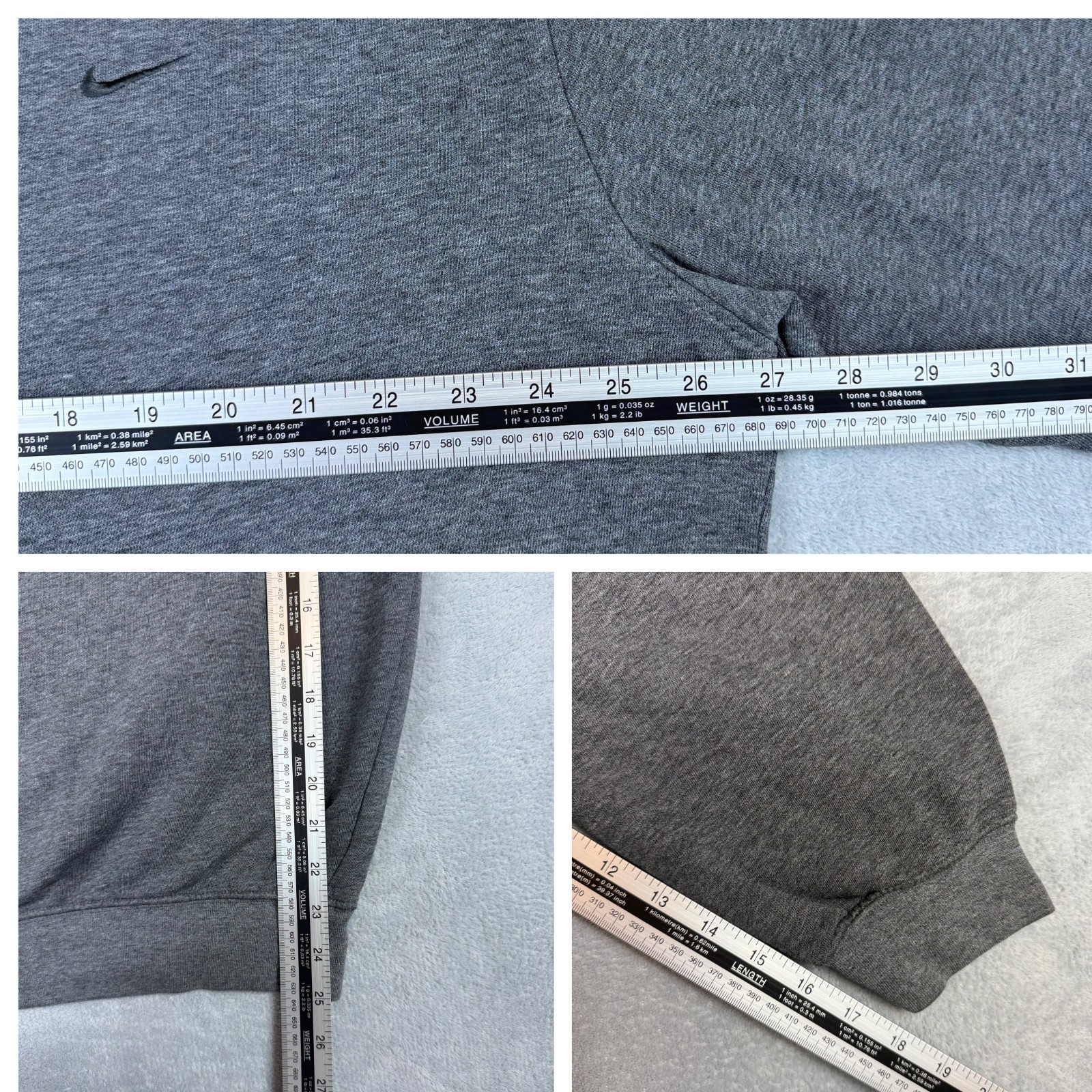 Vintage Nike 2000's Y2K Grey Mini Swoosh Heavyweight 2XL Pullover Sweatshirt image 6