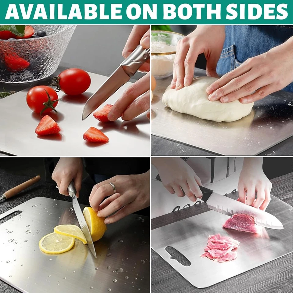 Tagliere in Acciaio Inox 39 x 28cm Tagliere in acciaio inossidabile Tagliere - Immagine 3 di 4