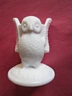 Vintage Westmoreland Milk Glass Owl Figural Toothpick Holder