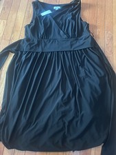 Loft 14 Jersey Simple Belted Dress Stretch Black NWT