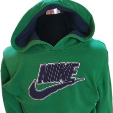 Nike Sportswear Boys M Pullover Fleece Hoodie w/ Pockets Green/Blue Swoosh