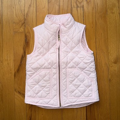 Crewcuts Vest Girls 3T Pink Quilted Puffer Insulated Spring Zip Pockets Layering