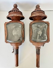 Antique 19thC Horse drawn carriage lanterns.Stamped C.Cartagna &Co. Milano