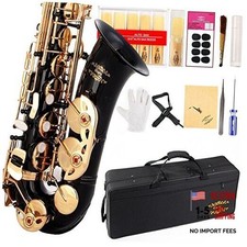 Glory Black Laquer E Flat Alto Saxophone with 11reeds,8 Pads Black/Gold