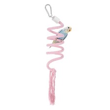 Bird Rope Perch Swing Bird Spiral Rope Perch 39 Inch, Pink