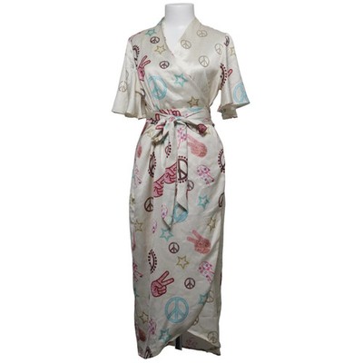 Never Fully Dressed, Wickelkleid, Größe: 38, Weiß/Mehrfarbig, Sonstiges #B1h