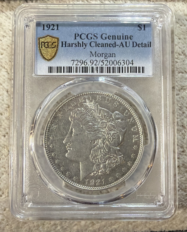1921 Morgan Dollar PCGS Genuine Cleaned-AU Detail