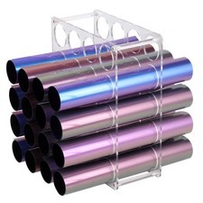 Vinyl Roll Storage 20-Holes Vinyl Storage Rack for Craft Room Vinyl Roll Hold...