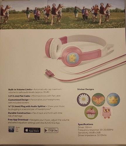 Auvio 3301623 Kids Headphones - Pink/White (T2) - Picture 2 of 3