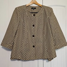 Women's Talbots Rattan Cane Print Skirt Suit Jacket Size 16W Skirt Size 18