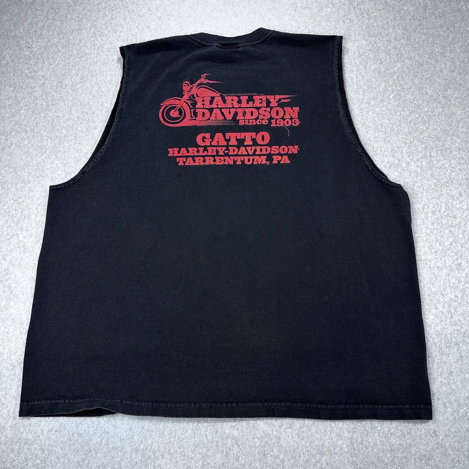 Harley Davidson Sleeveless T Shirt 3XL Gatto Tarrentum PA Skull Pinup