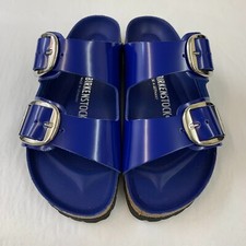 Birkenstock New w/ Box Arizona Big Buckle High Shine Cobalt Leather Patent Reg
