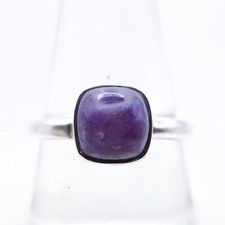Purple Sugilite Grade A 925 Silver Ring Genuine Natural Rare Crystal Size P US 8