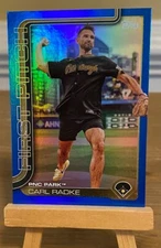 2025 Topps Series 1 CARL RADKE First Pitch BLUE FOIL #17/150 Pittsburgh Pirates