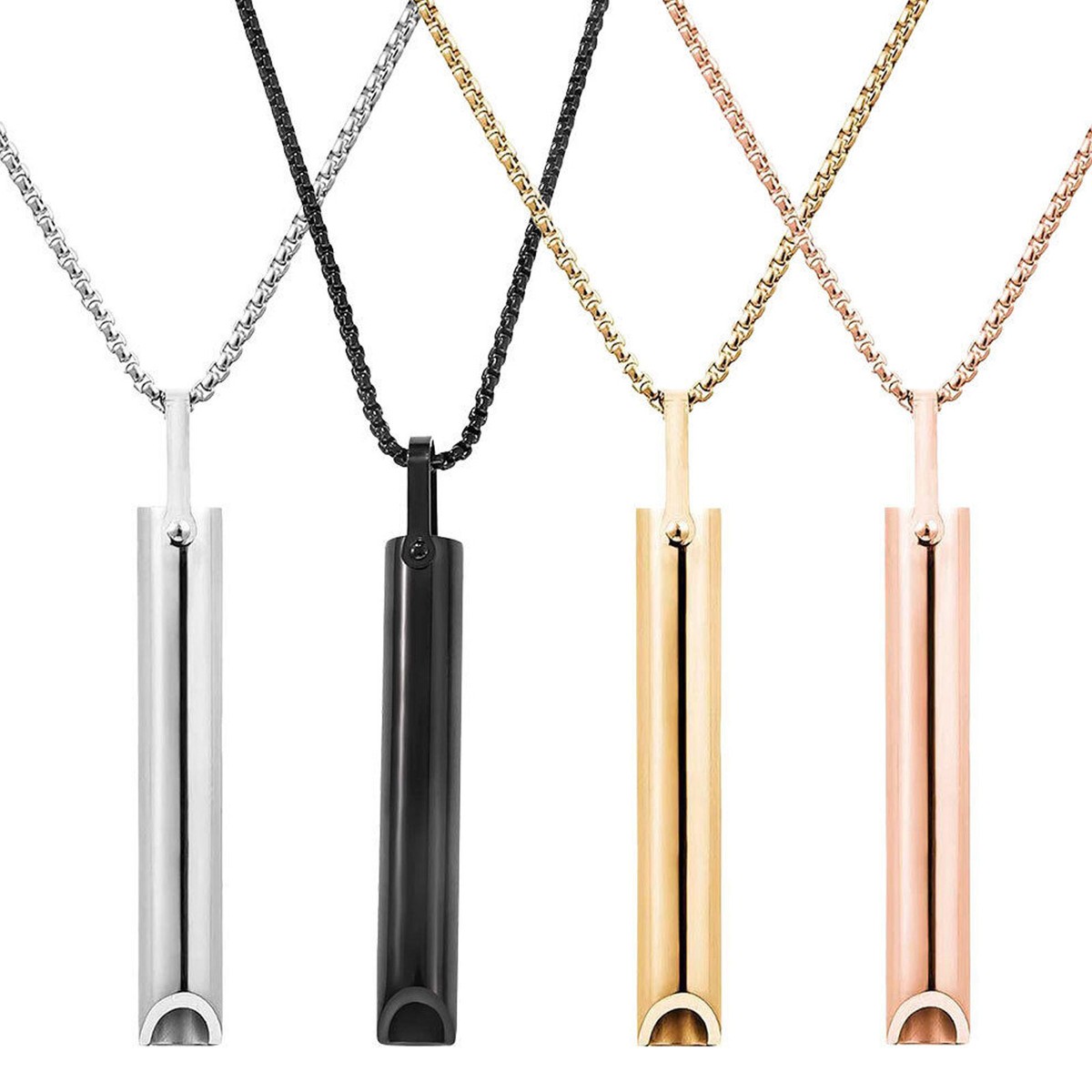 Stainless steel Mindful Breathing Necklace,Anxiety Stress Relief