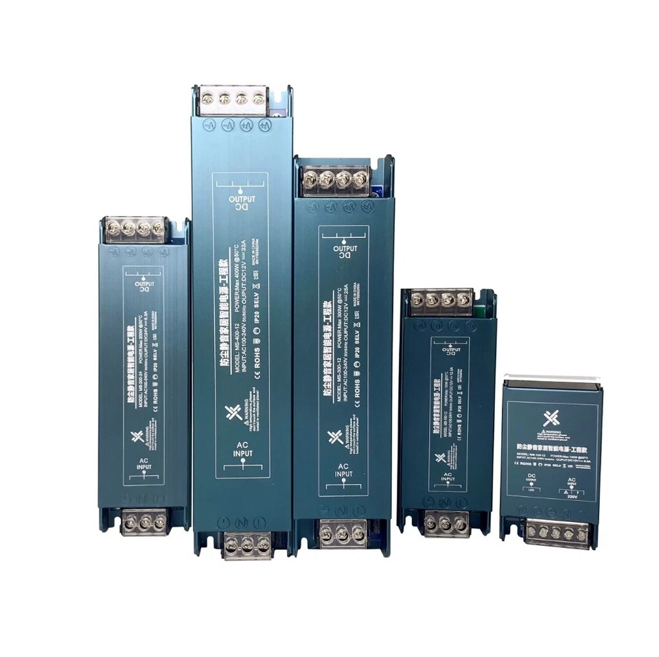 LED Driver 12/24V 100W 200W 300W 400W Power Supply AC85-265V Ultra Thin Lighting - image 2 of 4