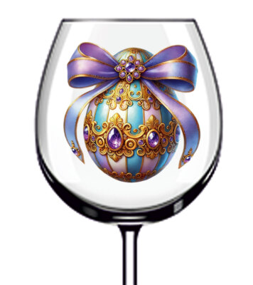 12x Ostern blau lila Hase Kaninchen Ei Vinyl Aufkleber Abziehbild Becher Weinglas