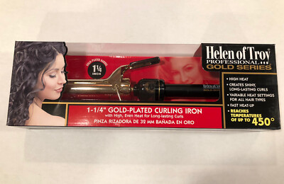 Helen Of Troy 1-1/4  Gold Plated Professional Series Curling Iron Even High Heat
