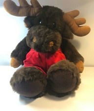 Christmas Moose Plush 27" Red Velvet Outfit Holiday Decor