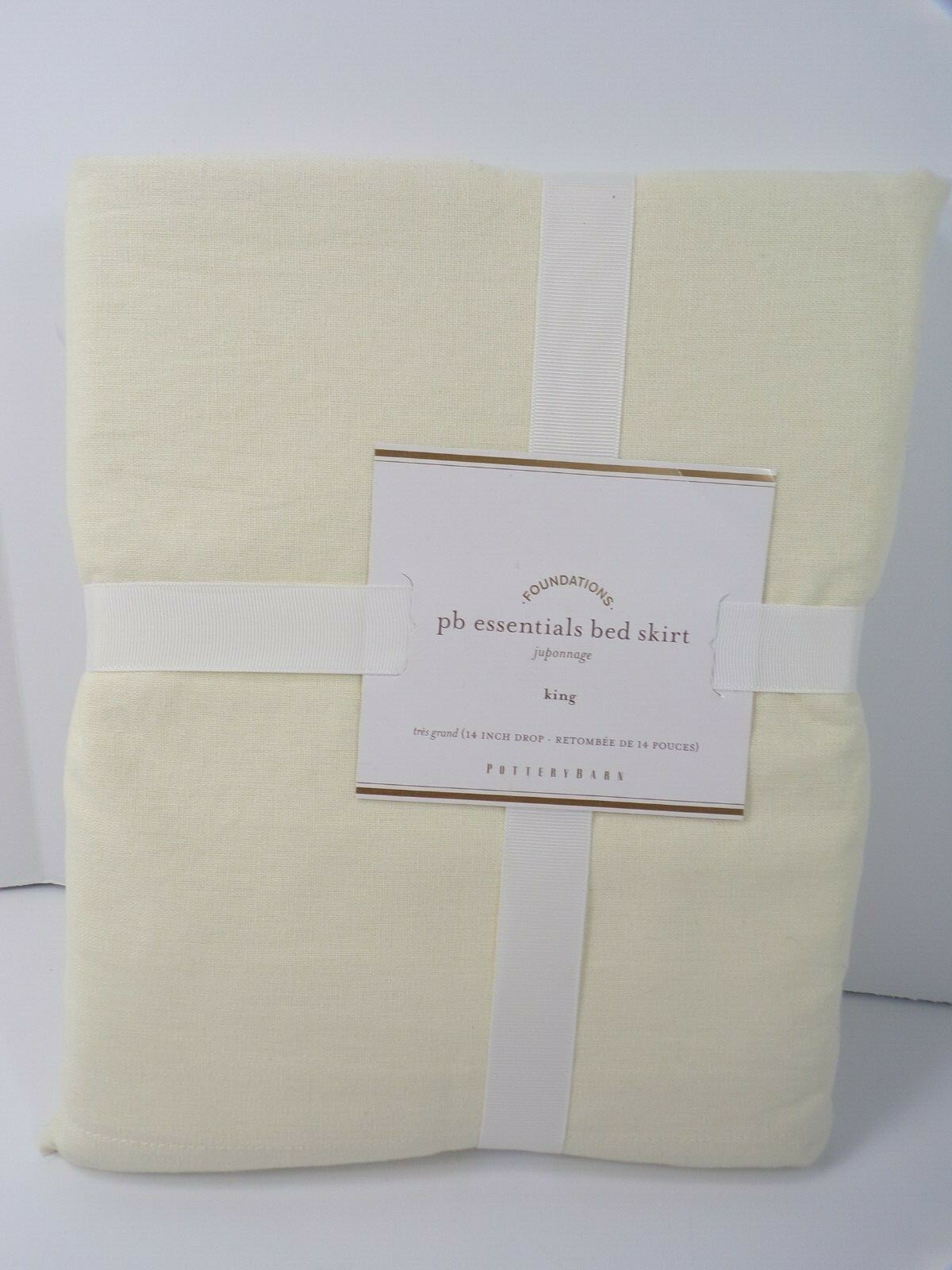 Pottery Barn Pb Essential Cotton Linen Bed Skirt 14 Drop King Ivory For Sale Online Ebay