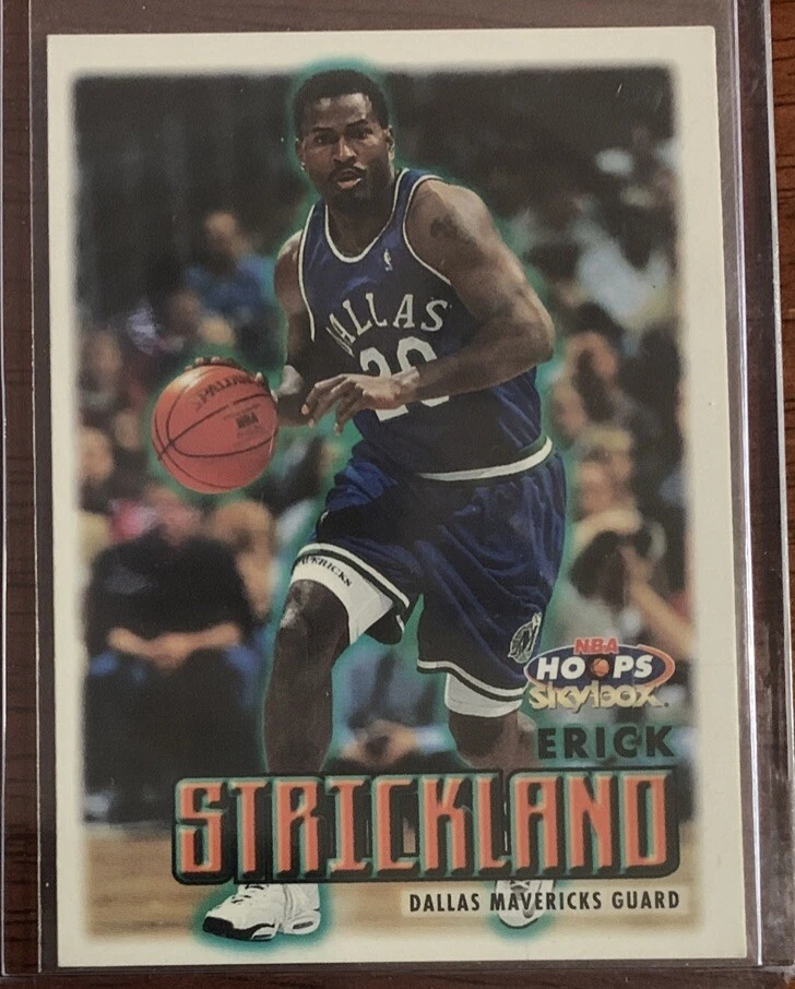 1999-2000 NBA Hoops Skybox Dikembe Mutombo Error Wrong Front Erick Strickland - Image 2 of 2