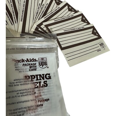 United Parcel Service Vintage UPS Shipping Labels Pack-Aids Mailing Stickers