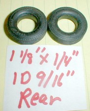 Rear Ribbed Treaded Goodyear Slot Car Tires 1 1/8" X 1/4" X 9/16" 1/24th NOS