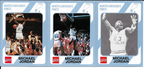 Michael Jordan 1989 North Carolina Collegiate Collection 3 Card Lot