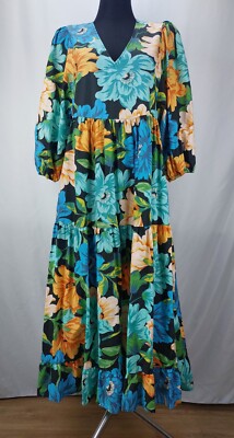 Reserved Damen Sommer Maxi Kleid mit Blumenprint Taschen Gr. 38